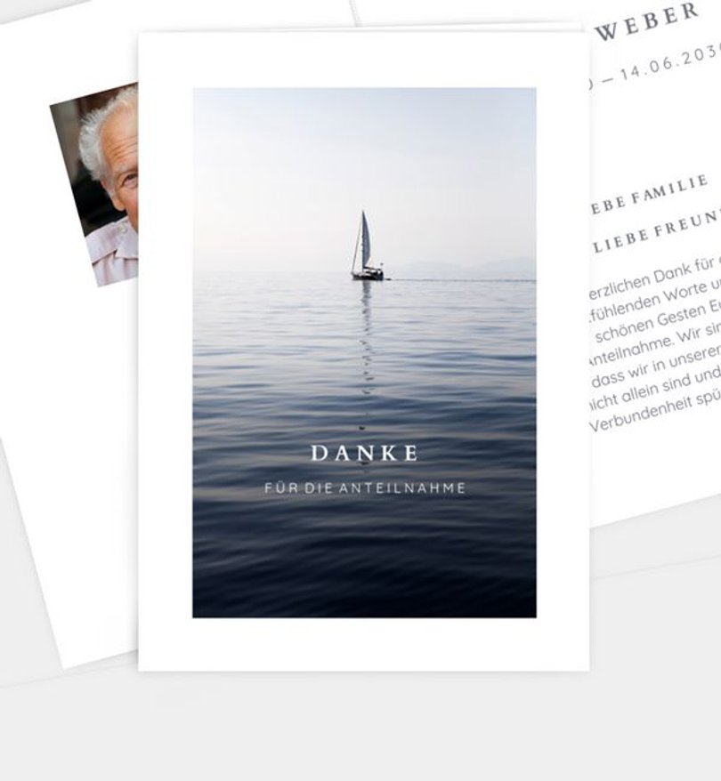 Dankeskarte Trauer Sanfter Hintergrund