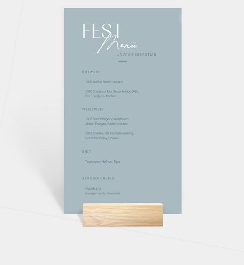 Menükarte Hochzeit Liebesbote