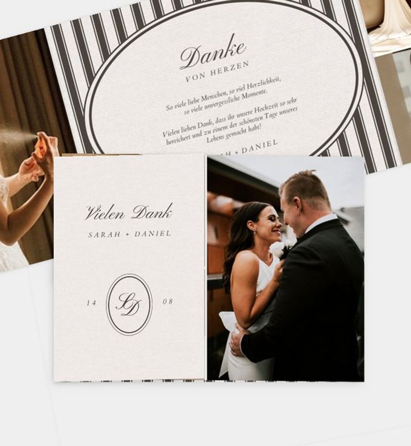 Dankeskarte Hochzeit Elegant Love