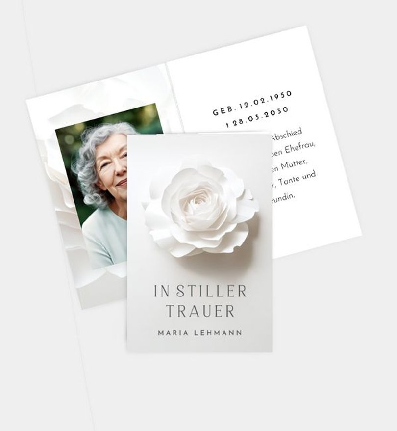 Sterbebilder Trauer Silent Rose