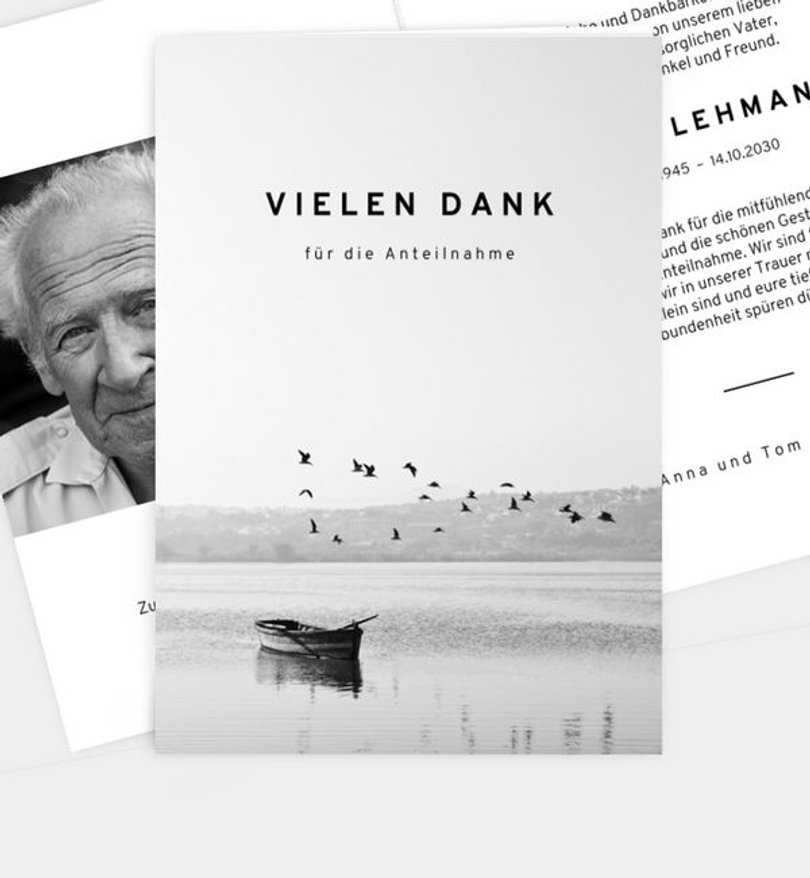 Dankeskarte Trauer Monochrome Ruhe