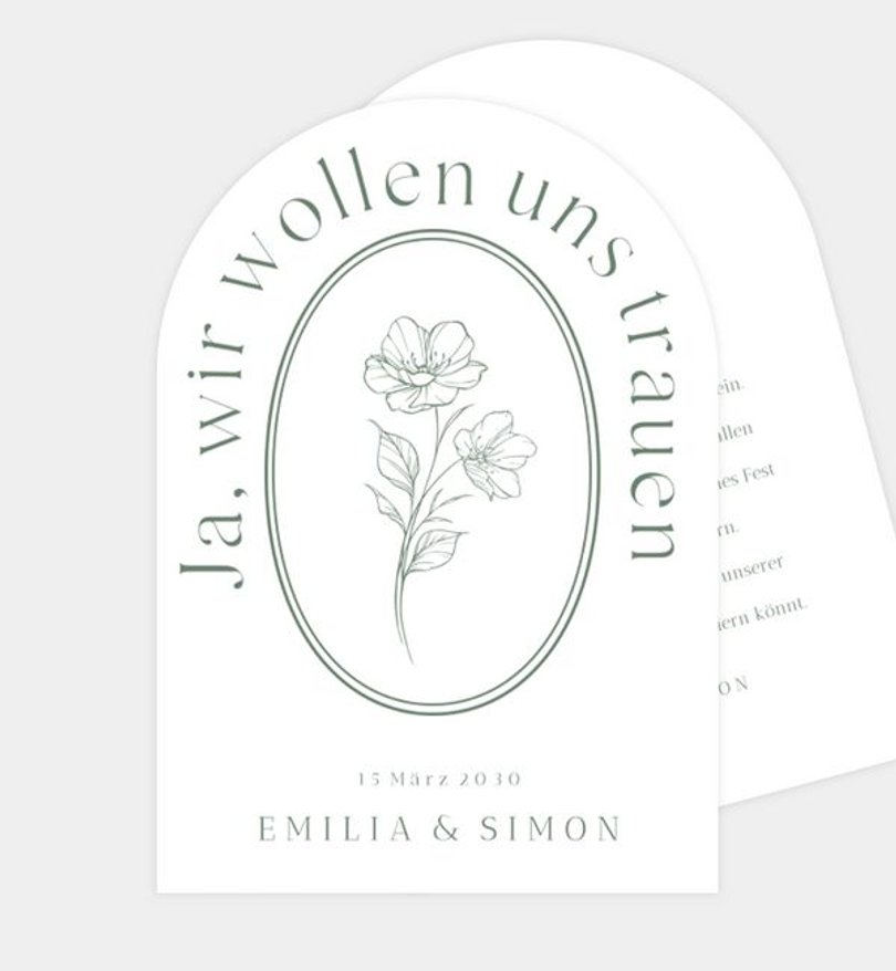 Einladungskarte Hochzeit Vintage Flower