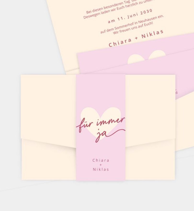 Einladungskarte Hochzeit Heart of Sweets