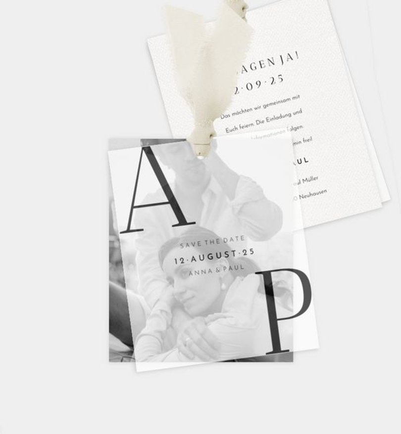 Save-The-Date Karte Hochzeit Capital letters