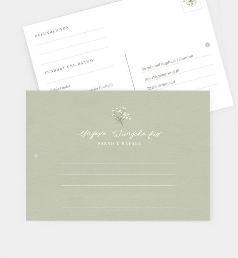 Ballonkarte Hochzeit Schleierkraut