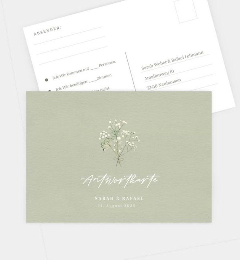 Antwortkarte Hochzeit Schleierkraut