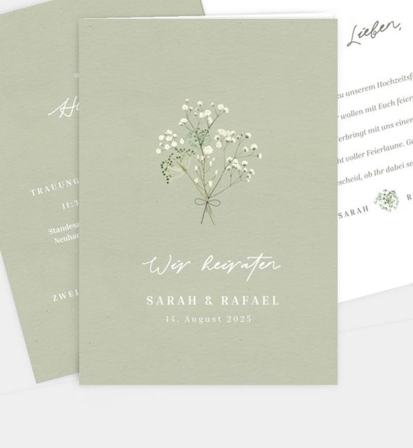 Einladung Standesamt Hochzeit Schleierkraut