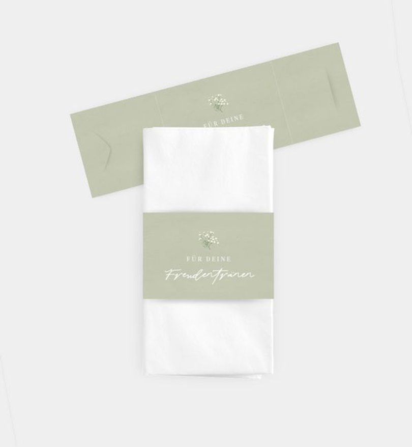 Taschentücher Banderole Hochzeit Schleierkraut