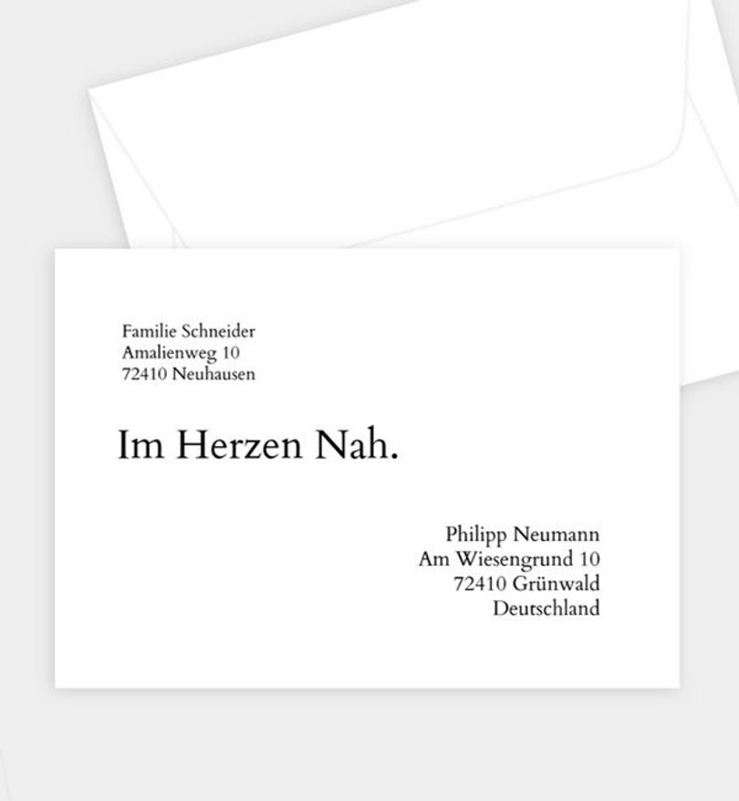 Briefumschlag Trauer Nah