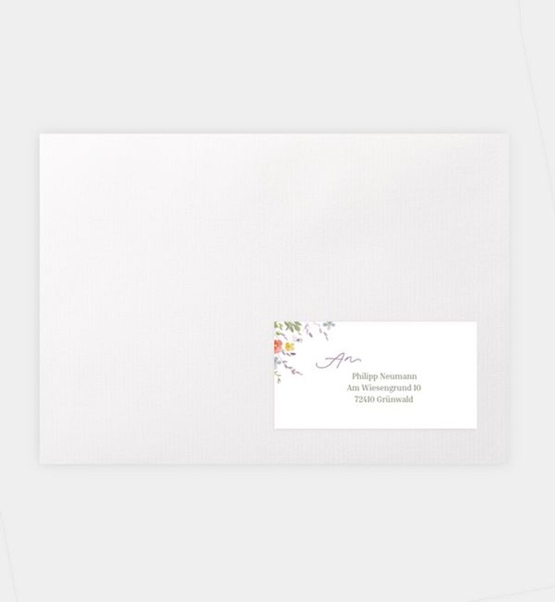 Empfängeraufkleber Hochzeit Wildflowers