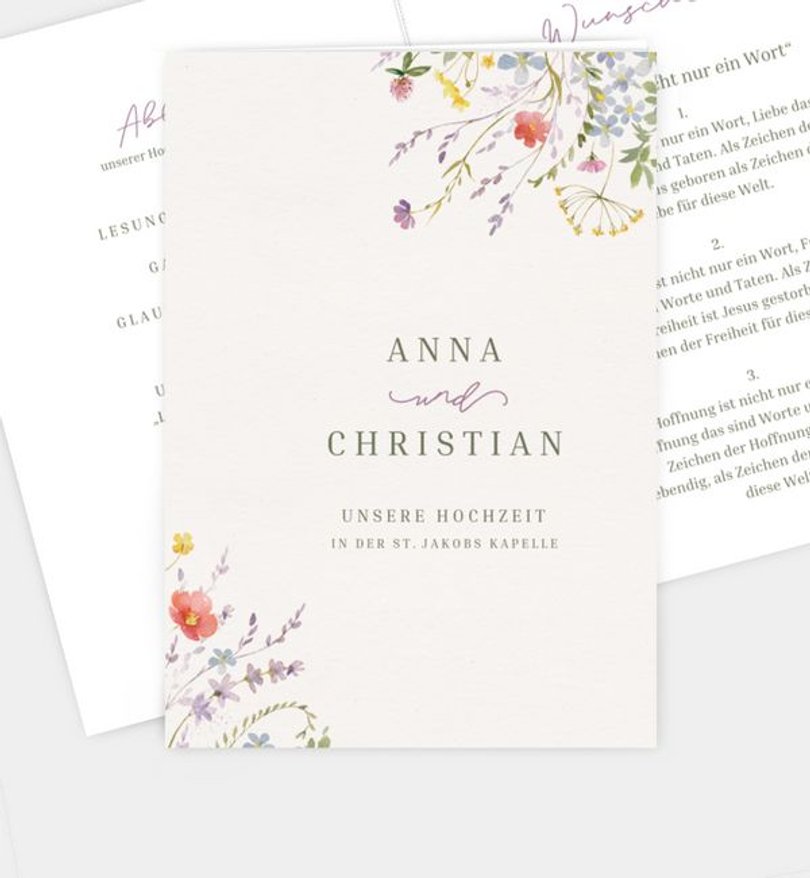 Kirchenheft Hochzeit Wildflowers