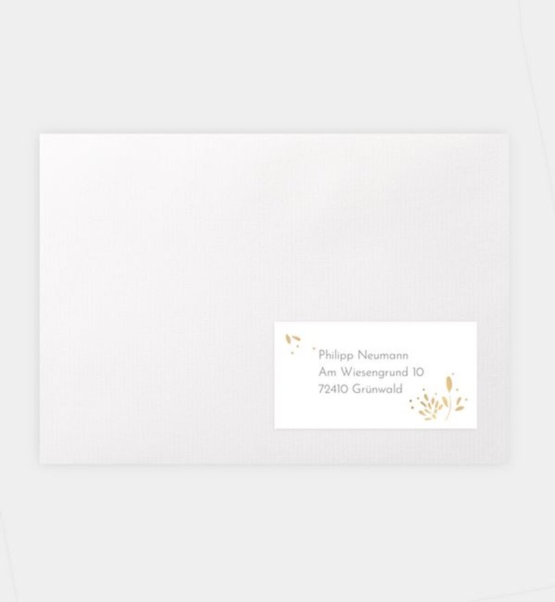 Empfängeraufkleber Hochzeit Goldregen