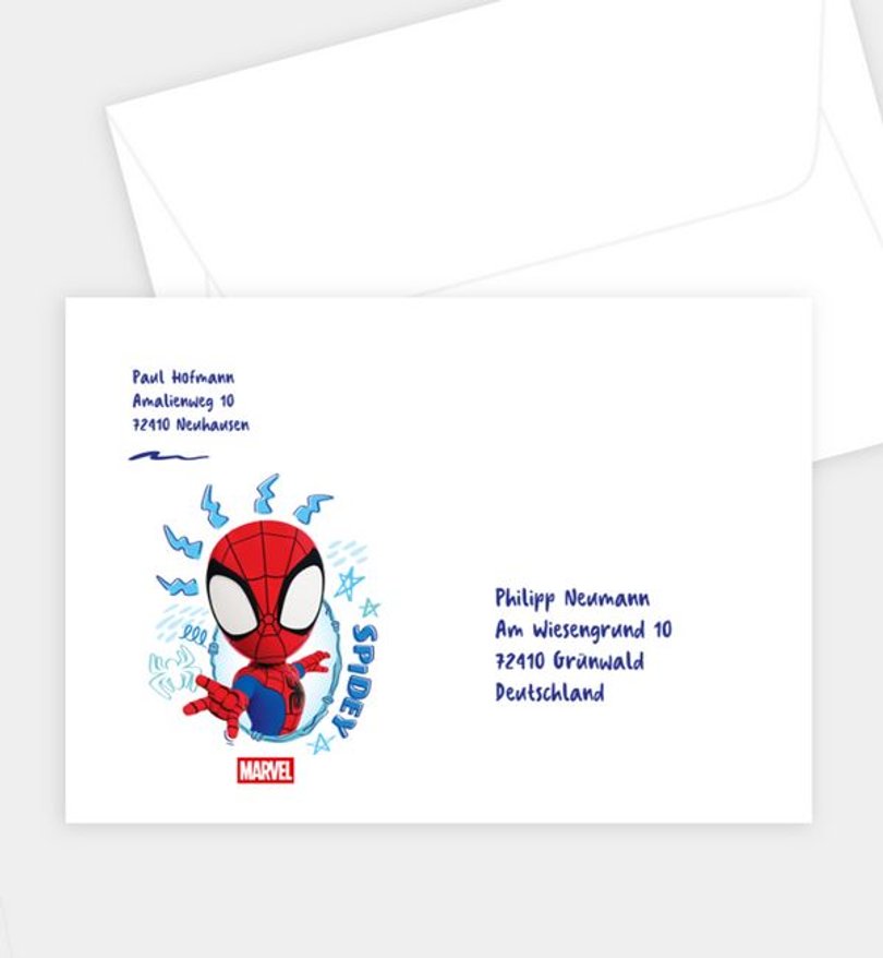 Briefumschlag Kindergeburtstag Spidey · Amazing Friends