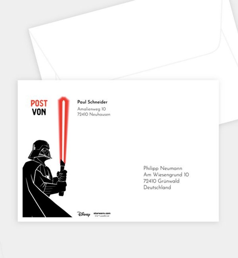 Briefumschlag Kindergeburtstag Star Wars · The Dark Side