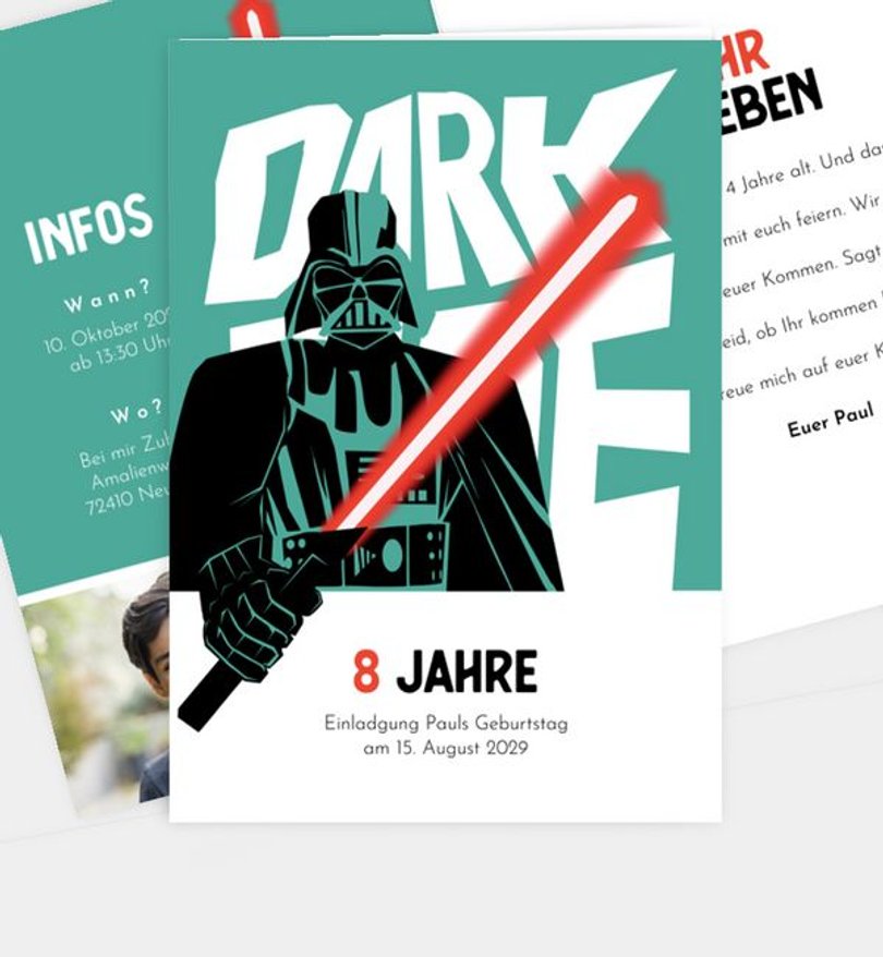 Einladungskarte Kindergeburtstag Star Wars · The Dark Side