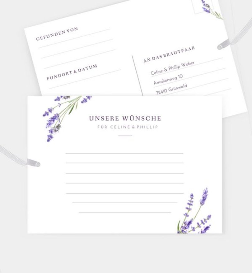 Ballonkarte Hochzeit Lavender