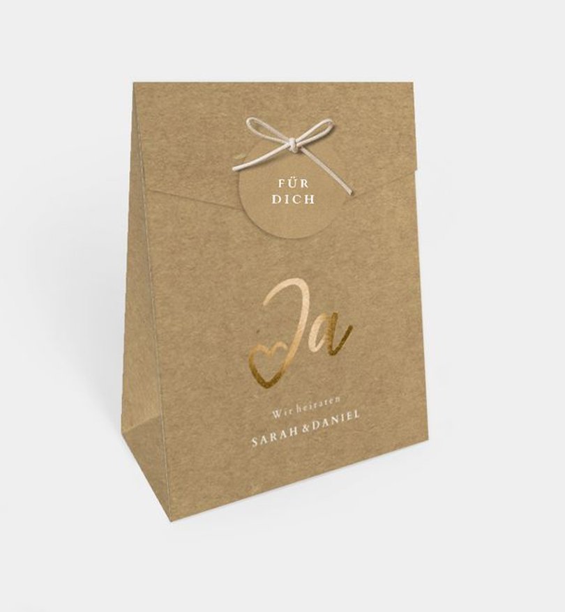 Gastgeschenk Hochzeit Ja · Mitten ins Herz