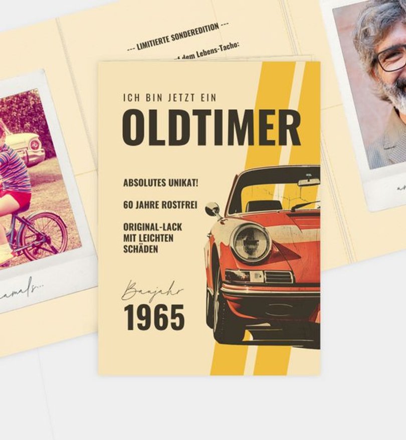 Einladungskarte Geburtstag Oldtimer