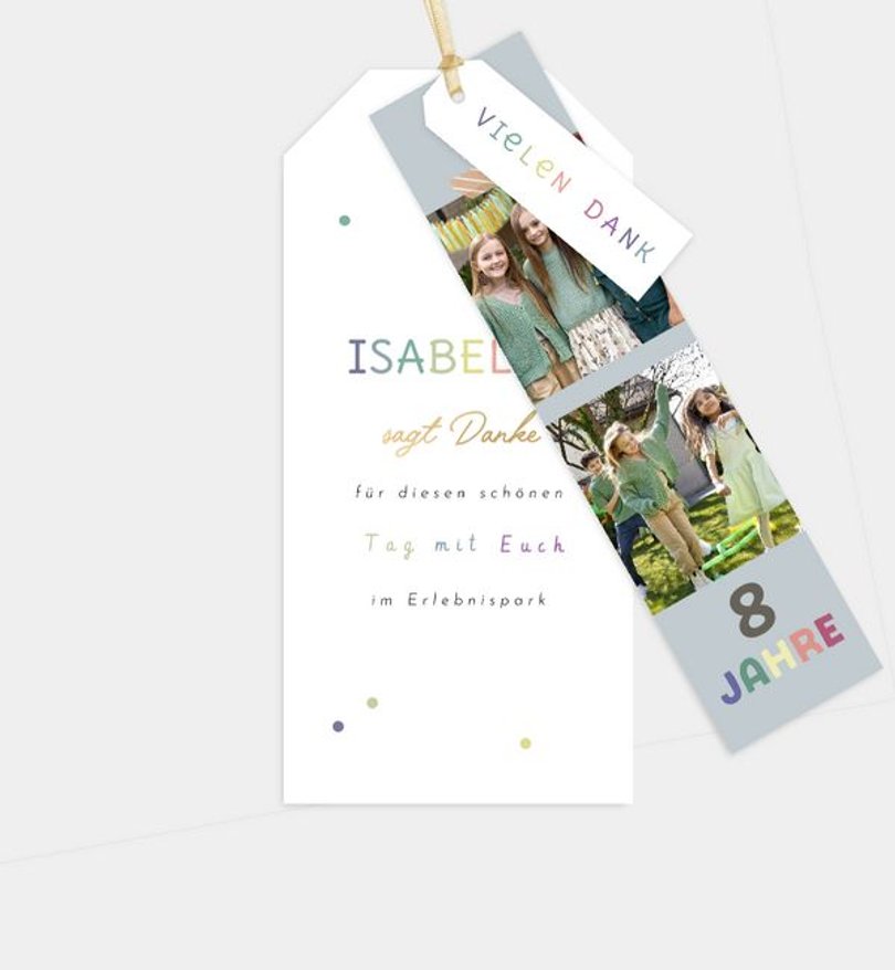 Dankeskarte Kindergeburtstag Farbenzauber