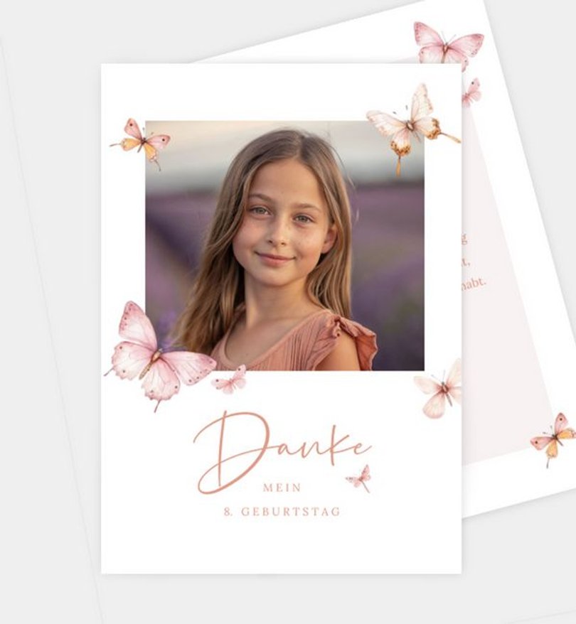 Dankeskarte Kindergeburtstag Schmetterlingsmomente