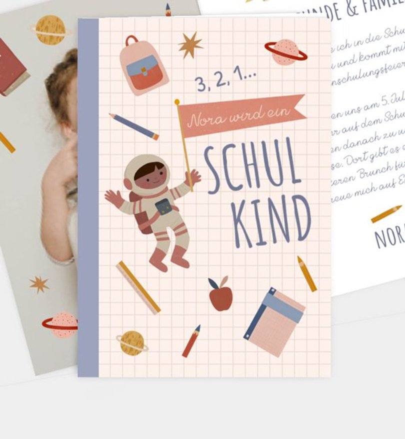 Einladungskarte Einschulung Countdown