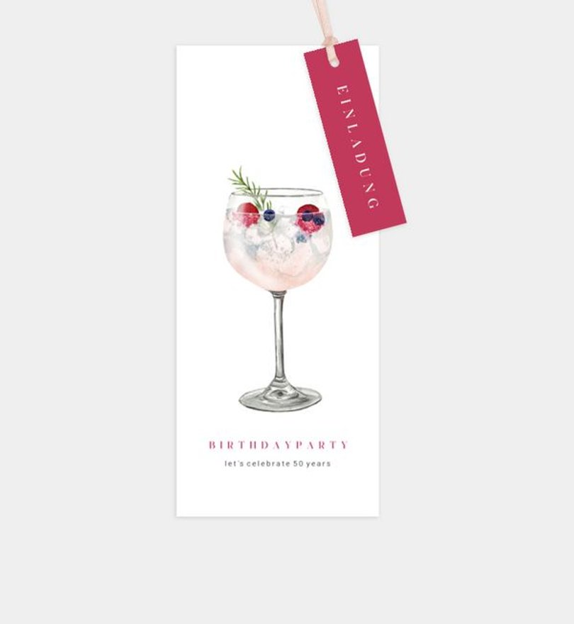 Einladungskarte Geburtstag Cocktailparty - Lillet