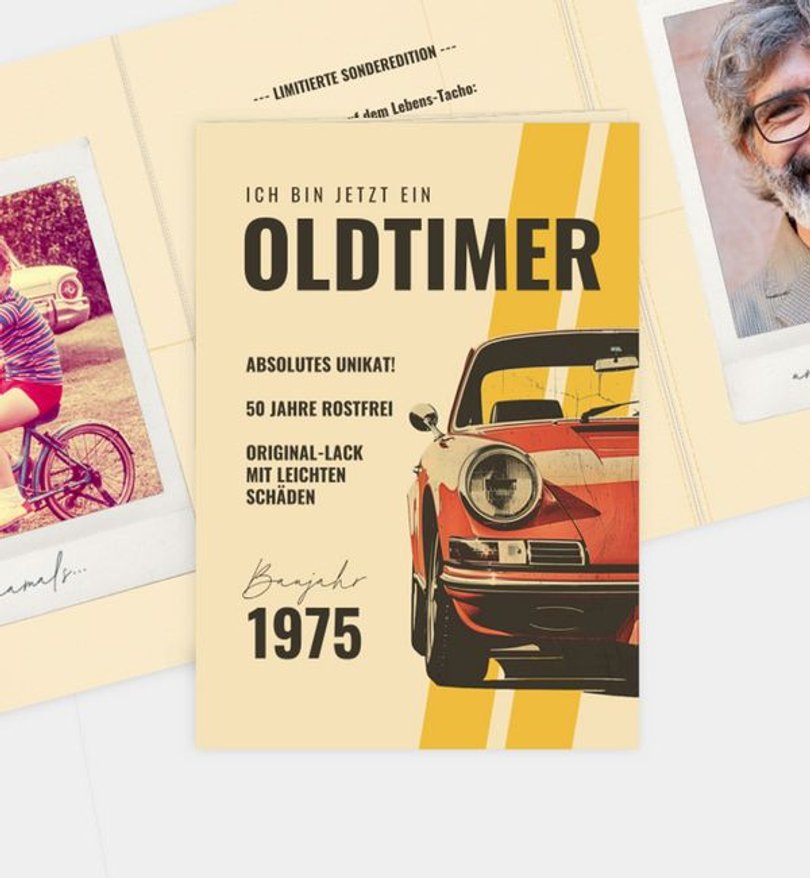 Einladungskarte Geburtstag Oldtimer