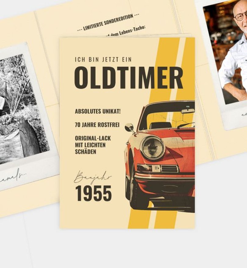 Einladungskarte Geburtstag Oldtimer