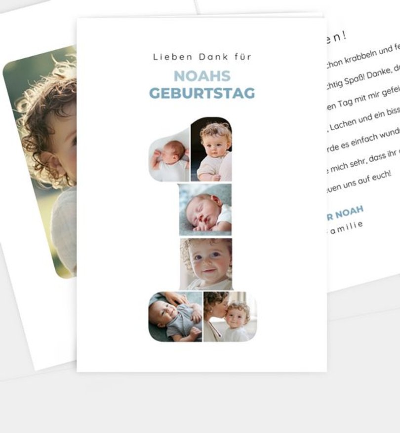 Dankeskarte Kindergeburtstag Fotocollage
