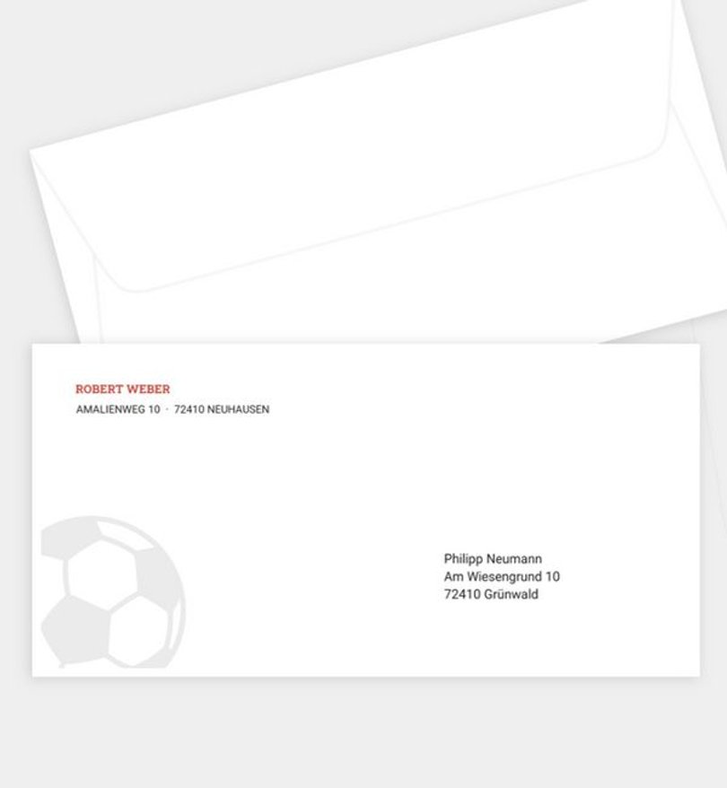 Briefumschlag Geburtstag Soccer Ticket