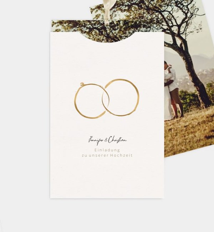 Einladungskarte Hochzeit Ringe