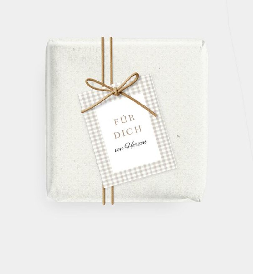 Geschenkanhänger Geburt Karomuster