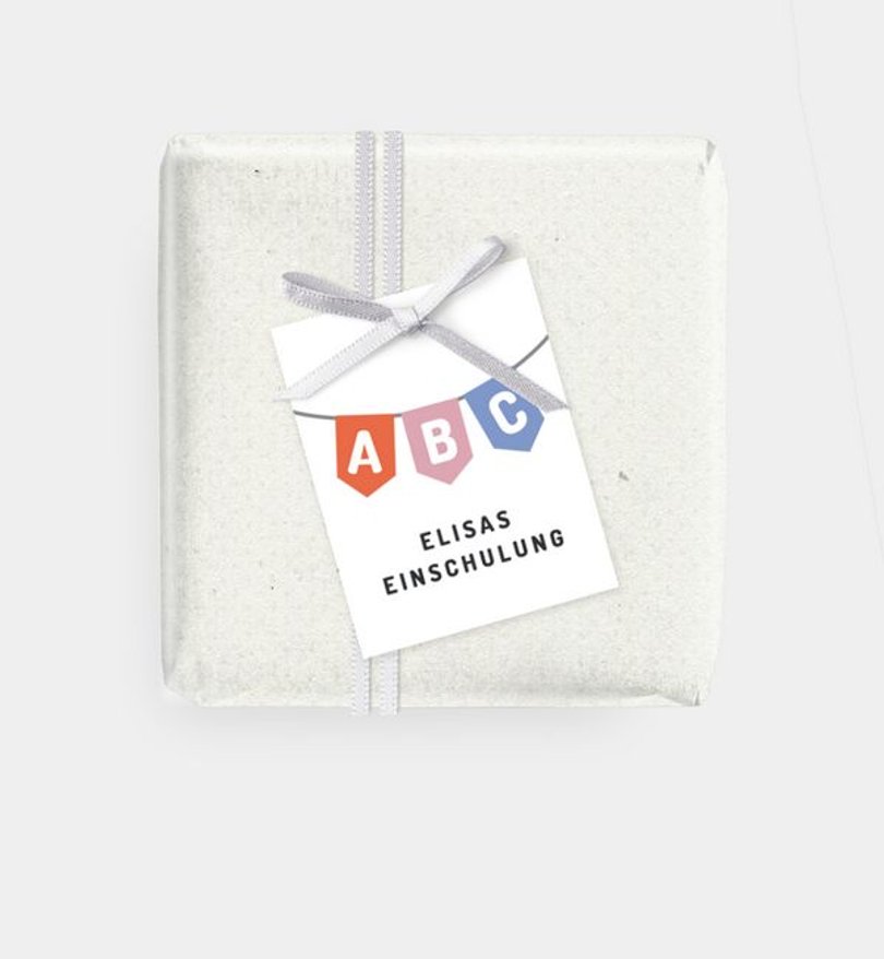 Geschenkanhänger Einschulung ABC Girlande