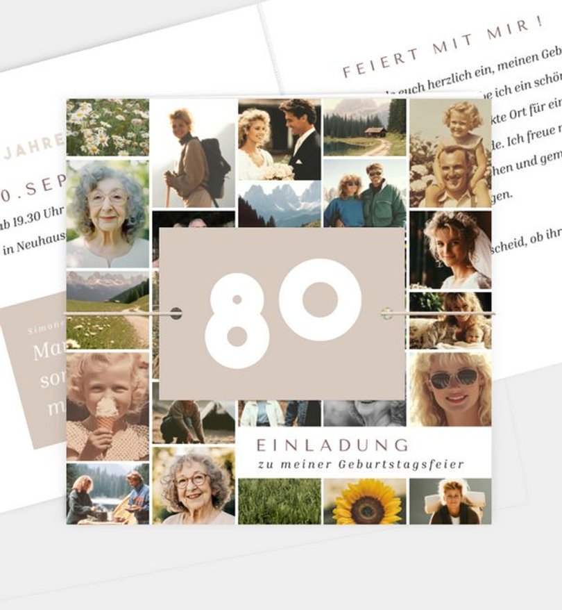 Einladungskarte Geburtstag Collage