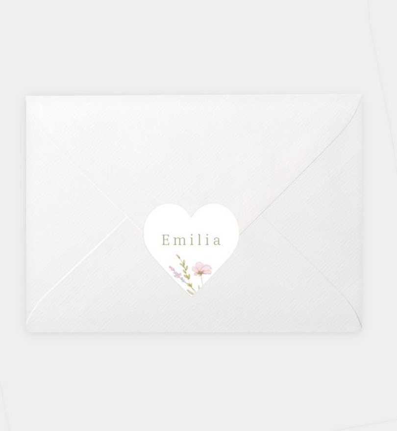Siegelsticker Geburt Süße Blumen