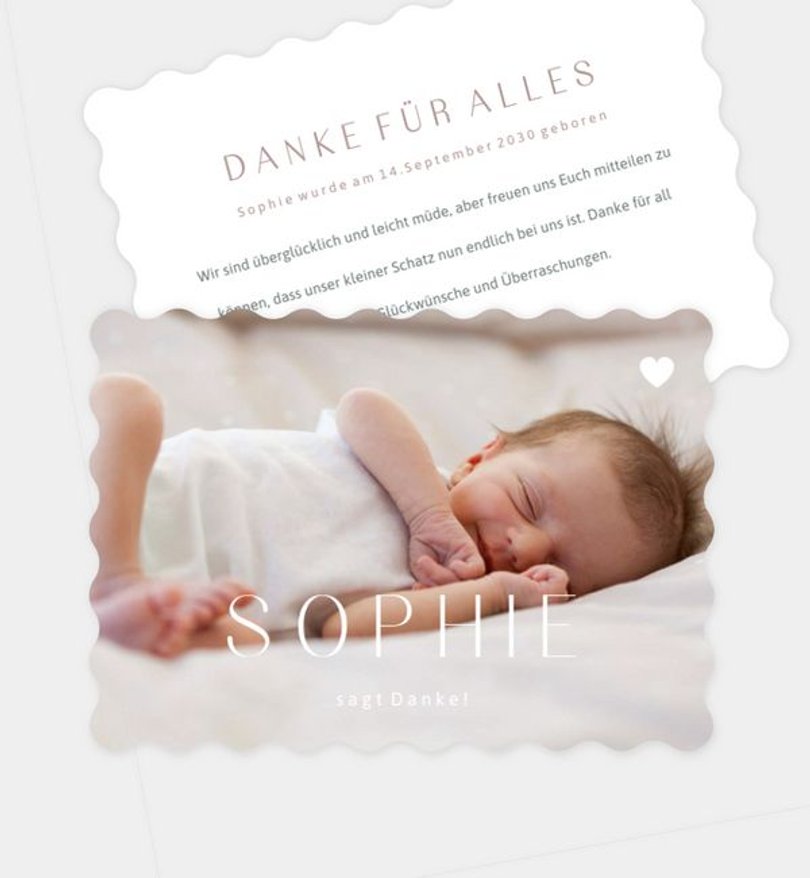 Dankeskarte Geburt My Name