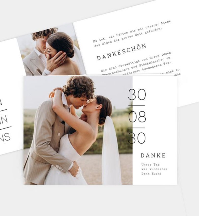 Dankeskarte Hochzeit Unser Glück