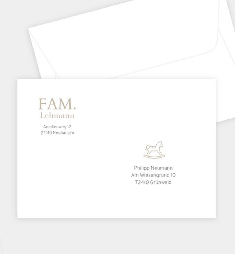 Briefumschlag Geburt Simple Serif