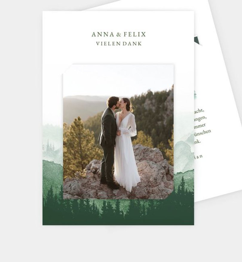 Dankeskarte Hochzeit Bosque