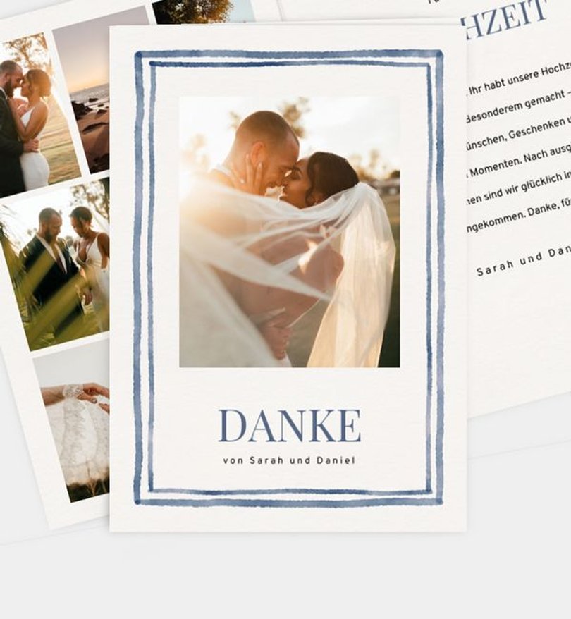 Dankeskarte Hochzeit Painted Frame