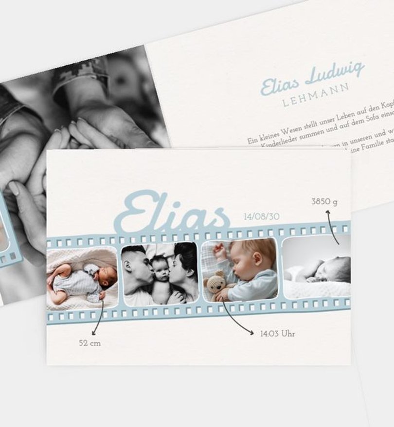 Geburtsanzeige Geburt Film ab