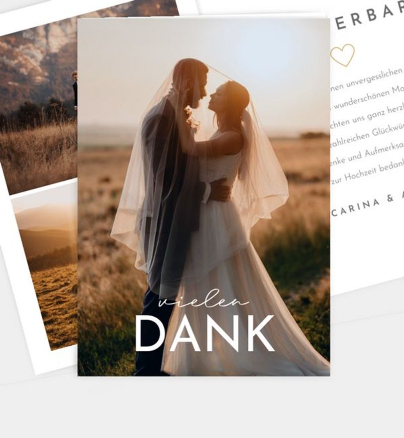 Dankeskarte Hochzeit Edles Fest