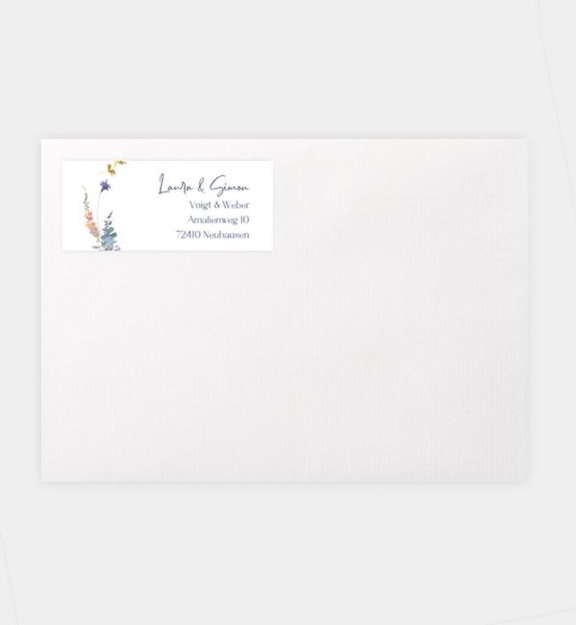 Absenderaufkleber Hochzeit Sommerkranz