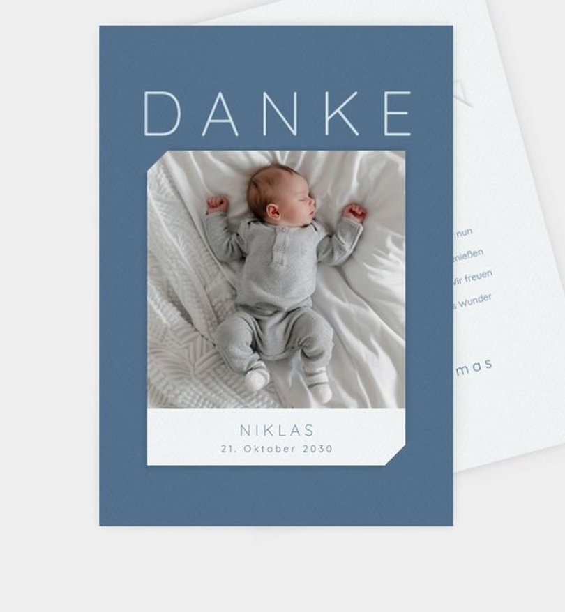 Dankeskarte Geburt Minimalistic