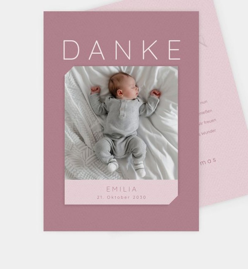 Dankeskarte Geburt Minimalistic