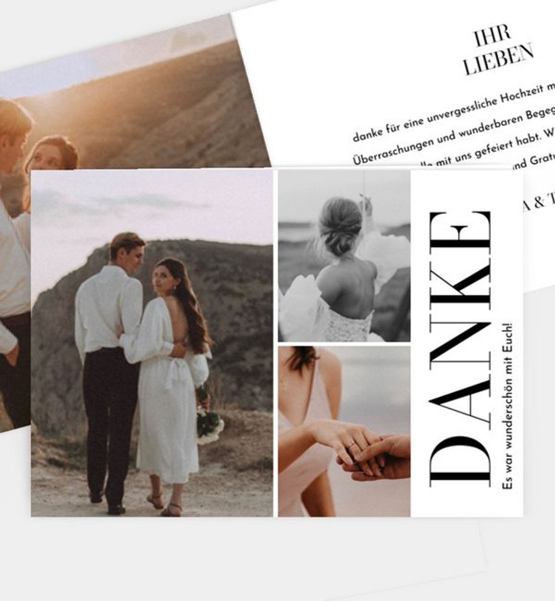 Dankeskarte Hochzeit Love notes