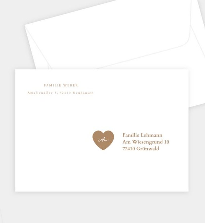 Briefumschlag Geburt Baby Heart
