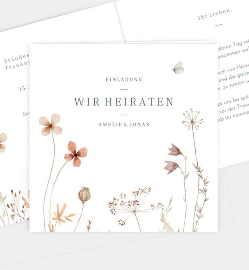 Einladung Standesamt Hochzeit Flower Meadow