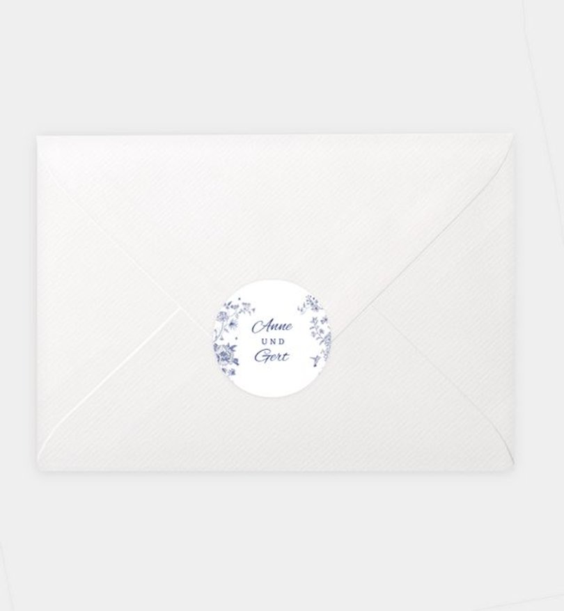 Siegelsticker Goldene-Hochzeit Classic Blue