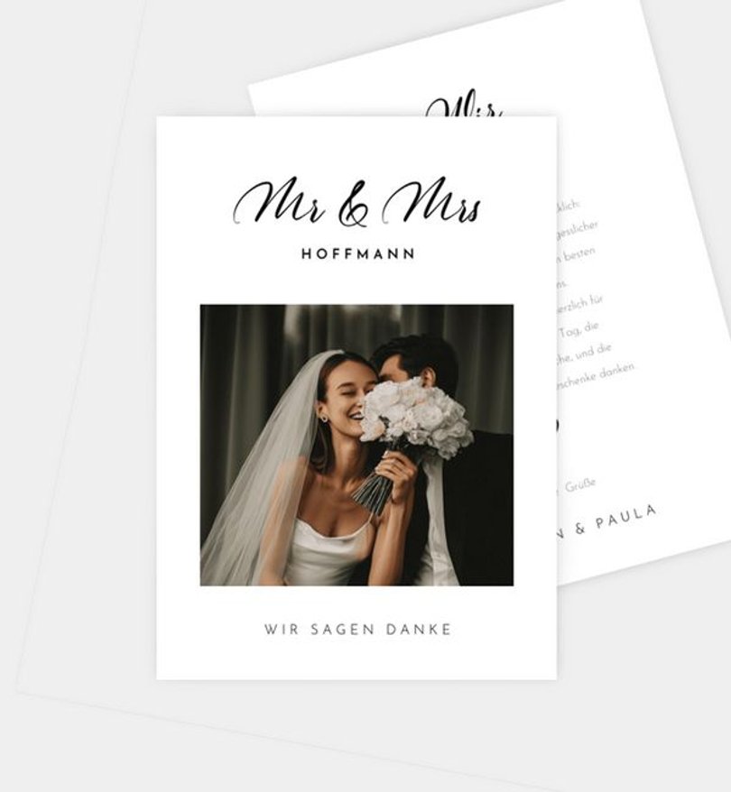 Dankeskarte Hochzeit Immer eins